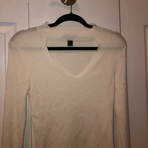 white long sleeve top